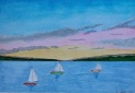 AQUARELLBILD / SEGELREGATTA (3) / FORMAT A4 (21x29,7cm) / 9/2025