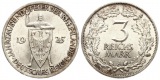 Weimarer Repuplik: 3 Mark 1925 A, J 321, Rheinlandfeier, 1000 ...