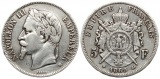 Frankreich: 5 Francs 1868 BB, Strassburg, Napoleon III., ss