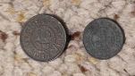 Belgien 2 Münzen 10 Cent 1916, 5 Cent 1916