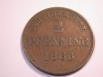 J08 Bayern  2 Pfennig 1866 in ss-vz/f.vz Originalbilder
