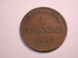 J08 Bayern  1 Pfennig 1866 in ss+   Originalbilder