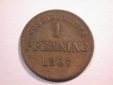 J08 Bayern  1 Pfennig 1867 in ss-vz  Originalbilder