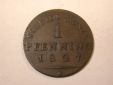 J09 Preussen  1 Pfennig 1827 in ss+  Originalbilder