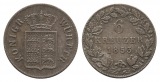 Altdeutschland; Kleinmünze, 6 Kreuzer 1853