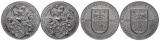 2 Medaillen 1977; 50 Jahre Marktgemeinde Brixlegg; versilbert;...