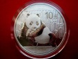 China Silbermünze 2015, WWF Panda, 10 Yuan 1oz 999er Silber