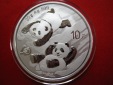 China Silbermünze 2022, WWF Panda, 10 Yuan 30g 999er Silber