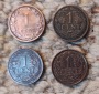 Niederlande 4 x 1 Cent 1899, 1921, 1925, 1931