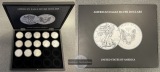 USA Eagle 13 x 1 Dollar (1 Unze) Set 1986-2024 FM-Frankfurt Fe...