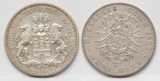    Kaiserreich Hamburg 5 Mark 1888 Seltener Jahrgang!! Freie und Hansestadt vz.
