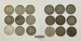 Deutsches Kaiserreich 9x 20 Pfennig 1873/76 FM-Frankfurt Feins...