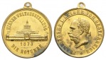Österreich, vergoldete Bronzemedaille 1873; gehenkelt, 5,79 g...