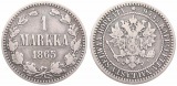 Finland, Grand Duchy, Alexander II, 1 Markka Silver 1865