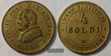 Vatikan  4 Soldi  1866 Papst PiusIX  FM-Frankfurt