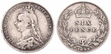 Great Britain, Kingdom, Victoria, 6 Pence Silver 1892