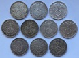 Deutsches Reich: 10 x 5 Mark Hindenburg, zusammen 125 g Feinsi...