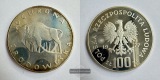 Polen 100 Zlotys 1977 Buffalo FM-Frankfurt Feinsilber: 10,31g