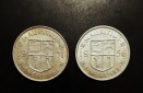 Mauritius 2X1 Rupee 1956+1971 in UNC.! TOP-Stücke.!