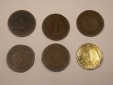 Pfennig ab 1876 5 Stück + 1 vergoldener    Originalbilder