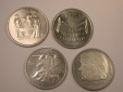 Lot  Schweiz 4 x 5 Franken Gedenkmünzen 1974-1977 in f.st/st ...