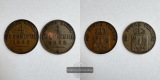 Altdeutschland 2x 4 Pfennigs William I 1865 A & 1868 C FM-Fran...