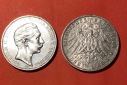 2 x 3 RM , Hamurg 1909 und Kaiser Wilhelm II 1910,