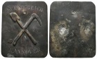 Hannover, Bergmannsplakette; einseitig, gelocht, Bronze, 24,15...