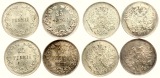 Finnland: Lot von 4 x 15 Penniä & 3 x 50 Penniä in Silber, n...
