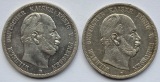 Kaiserreich: Preußen, 5 Mark Wilhelm I. (Jaeger 97), 2 Stück...