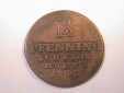 J11  Braunschweig Lüneburg 1 1/2 Pfennig 1792 in f.ss   Origi...