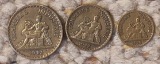 d018: Frankreich kleines Münzlot bestehend aus  50 Centimes. ...
