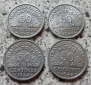Frankreich 50 Centimes 1942, 1943, 1944 B und 1944 C