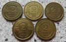 Frankreich 2 Francs 1937, 1938, 1939, 1940 und 1941