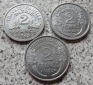 Frankreich 2 Francs 1943, 1944 und 1958