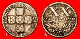 Ⰺ 25 SILBERMÜNZEN (1942-1969): PORTUGAL ★ 20 CENTAVOS 194...