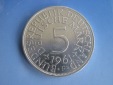 Silbermünze 5 DM 1961 F alte Deutsche Mark, Silberadler, Heie...