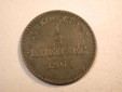 J33 Württemberg  1/2 Kreuzer  1864 in ss+    Originalbilder