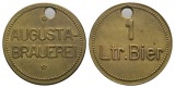 Bayern; Augsburg; Augusta Brauerei, 1 Ltr. Bier (gelocht); Men...