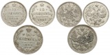 Russland, Zarenreich: Lot von 3 Silberkopken ab 1908, 9,1 gr. ...