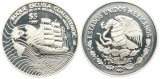 Mexiko 5 Pesos 1999, Feinsilber in Kapsel, selten, siehe Angab...