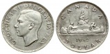 Kanada: George VI. (1936-1952, 1 Dollar 1952, Silber, siehe un...