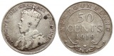 Kanda/ Neufundland: Georg V., 1911-1937, 50 Cents 1919 C, Silber