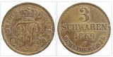 Großherzogtum Oldenburg (1792 - 1869) - 3 Schwaren 1869 Erhal...
