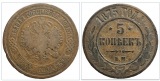 Russisches Kaiserreich 5 Kopeken, 1875 Kupfer Kaiser Alexander...