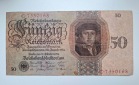 Dt. Reich 50 Mark 1924 Hans Holbein mit Gebrauchsspuren P. 177