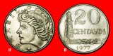 Ⰺ EFFIGIE (1967-1979): BRASILIEN ★ 20 CENTAVO 1977! ENTDEC...