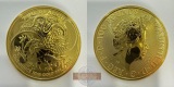 UK 100 Pounds Elizabeth II (Two Dragons; 1 oz Fine Gold) 2018 ...