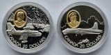 Kanada: 2 x 20 Dollars Luftfahrt 1998, zusammen 57,5 g Feinsilber