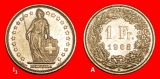 Ⰺ OHNE STERN (1850-2026): SCHWEIZ ★ 1 FRANKEN 1968B! STEMP...